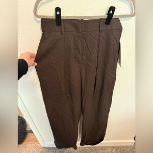 Brown Pleat-Front High-Rise Trousers Lululemon